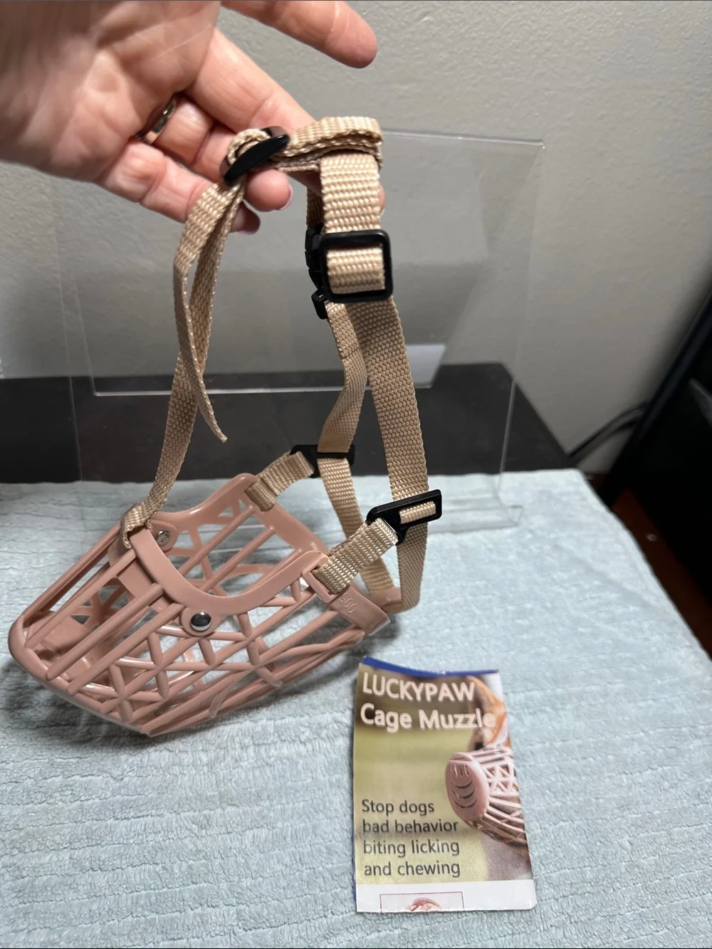 LuckyPaw Nude Cage Muzzle with adjustability NWT